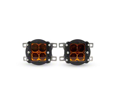 Heretic Studios Series 6 LED Fog Light Kit; Combo Beam Amber Lens (21-25 Bronco w/ Plastic Front Bumper)