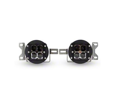 Heretic Studios Series 4 LED Fog Light Kit; Flood Beam; Clear Lens (20-25 Jeep Gladiator JT w/ Plastic Front Bumper)