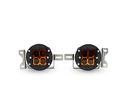 Heretic Studios Series 5 LED Fog Light Kit; Amber Lens (20-25 Jeep Gladiator JT w/ Plastic Front Bumper)