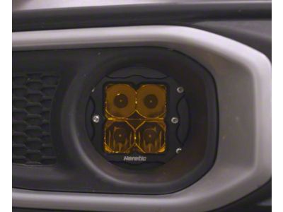 Heretic Studios Series 3 LED Fog Light Kit; Flood Beam; Amber Lens (18-25 Jeep Wrangler JL w/ Plastic Front Bumper)