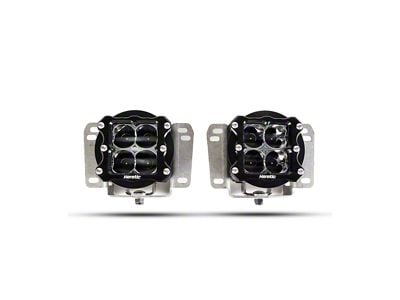 Heretic Studios Series 3 LED Fog Light Kit; Spot Beam; Clear Lens (18-25 Jeep Wrangler JL w/ Plastic Front Bumper)