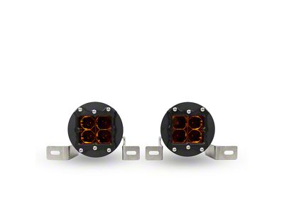 Heretic Studios Series 5 LED Fog Light Kit; Flood Beam; Amber Lens (18-25 Jeep Wrangler JL Rubicon)