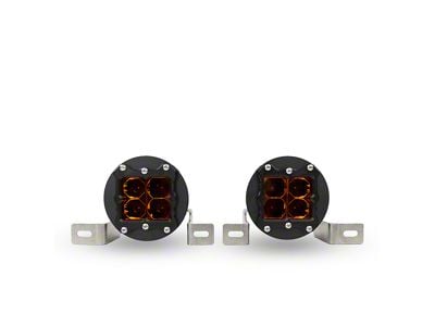 Heretic Studios Series 5 LED Fog Light Kit; Spot Beam; Amber Lens (18-25 Jeep Wrangler JL Rubicon)