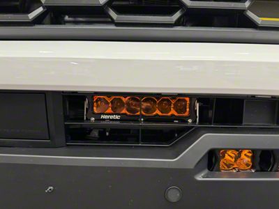 Heretic Studios Dual 6-Inch LED Light Bar with Behind the Grille Mounting Brackets; Flood Beam; Amber Lens (24-25 Tacoma)