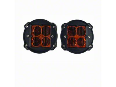 Heretic Studios Series 2 LED Fog Light Kit; Flood Beam; Amber Lens (14-21 Tundra)