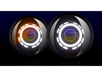 HID Projectos 7-Inch Monster Stage 1 LED Headlights; Black Housing; Clear Lens (97-18 Jeep Wrangler TJ & JK)