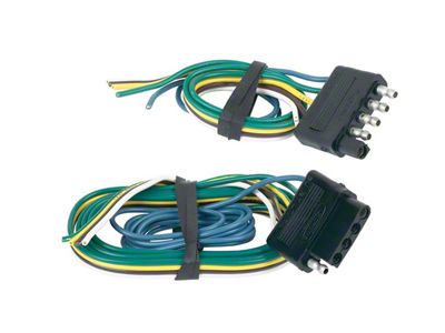 5-Wire Flat Connector Set; 48-Inch Vehicle Side/12-Inch Trailer Side
