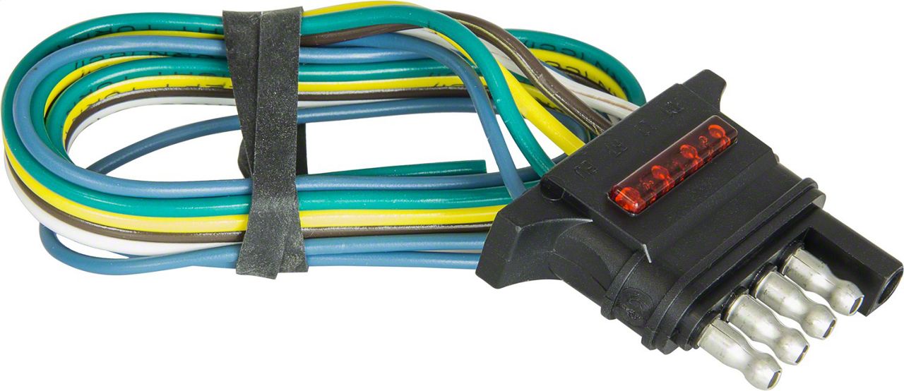 Tacoma LED Test 5-Wire Flat Trailer End Connector; 24-Inches