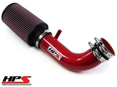 HPS Shortram Cold Air Intake; Red (07-11 3.8L Jeep Wrangler JK)