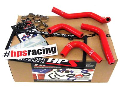 HPS Silicone Heater Coolant Hose Kit; Red (12-18 3.6L Jeep Wrangler JK)