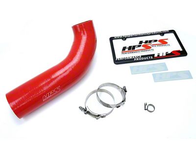 HPS Silicone Post MAF Air Intake Hose Kit; Red (12-18 3.6L Jeep Wrangler JK)