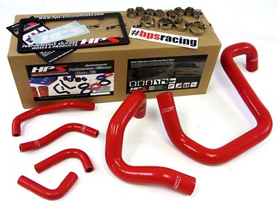 HPS Silicone Radiator and Heater Coolant Hose Kit; Red (12-18 3.6L Jeep Wrangler JK)