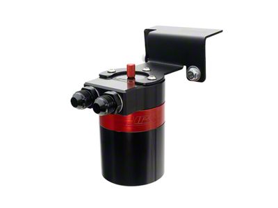 HPS Aluminum Oil Catch Can Kit; Black (22-25 Tundra)