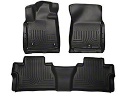 Husky Liners WeatherBeater Front and Second Seat Floor Liners; Footwell Coverage; Black (14-21 Tundra CrewMax)