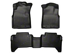 Husky Liners WeatherBeater Front and Second Seat Floor Liners; Footwell Coverage; Black (05-15 Tacoma Double Cab)