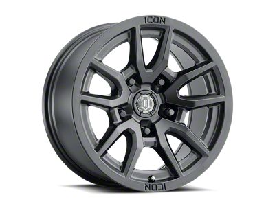 ICON Alloys Vector 5 Satin Black 5-Lug Wheel; 17x8.5; 25mm Offset (07-13 Tundra)