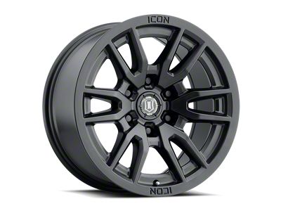 ICON Alloys Vector 6 Satin Black 6-Lug Wheel; 17x8.5; 0mm Offset (24-25 Tacoma)
