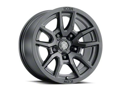 ICON Alloys Vector 5 Satin Black Wheel; 17x8.5; -6mm Offset (20-25 Jeep Gladiator JT)