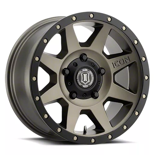 雑誌で紹介された ICON Alloys Jeep Wrangler Rebound Bronze Wheel; 17x8.5; -6mm 工芸品