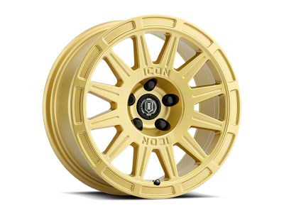 ICON Alloys Ricochet Gloss Gold Wheel; 17x8; 38mm Offset (97-06 Jeep Wrangler TJ)