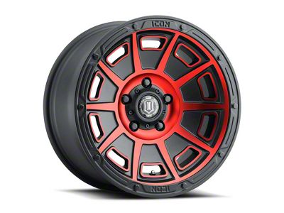 ICON Alloys Victory Satin Black with Red Tint Wheel; 17x8.5; 0mm Offset (87-95 Jeep Wrangler YJ)