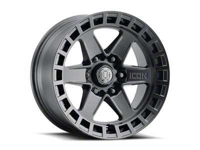 ICON Alloys Raider Satin Black 6-Lug Wheel; 17x8.5; 0mm Offset (16-23 Tacoma)