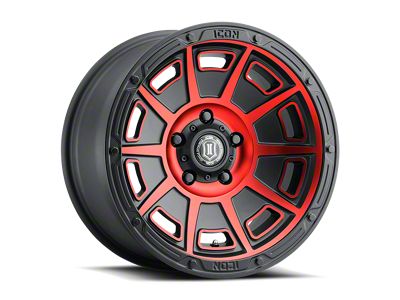 ICON Alloys Victory Satin Black with Red Tint 6-Lug Wheel; 17x8.5; 0mm Offset (22-25 Tundra)