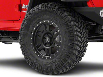 ICON Alloys Six Speed Satin Black Wheel; 17x8.5; -6mm Offset (18-25 Jeep Wrangler JL)