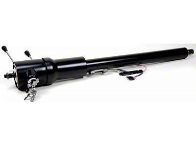 IDIDIT Tilt Floor Shift Steering Column with Keyed Ignition; Black (76-86 Jeep CJ7)