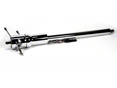 IDIDIT Tilt Floor Shift Steering Column with Keyed Ignition; Chrome (76-86 Jeep CJ7 w/ Tilt Column)