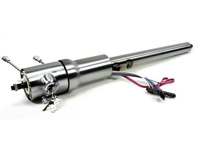 IDIDIT Tilt Floor Shift Steering Column with Keyed Ignition; Paintable Steel (76-86 Jeep CJ7)