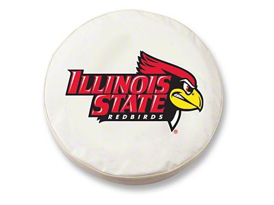 Illinois State University Spare Tire Cover; White (66-18 Jeep CJ5, CJ7, Wrangler YJ, TJ & JK)