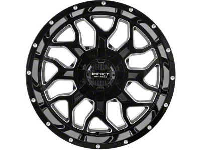 Impact Wheels 813 Gloss Black Milled 6-Lug Wheel; 20x10; -12mm Offset (10-24 4Runner)