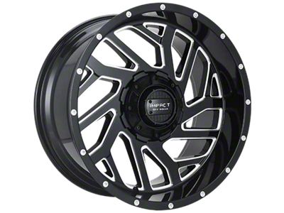 Impact Wheels 823 Gloss Black Milled 6-Lug Wheel; 20x10; -12mm Offset (10-24 4Runner)