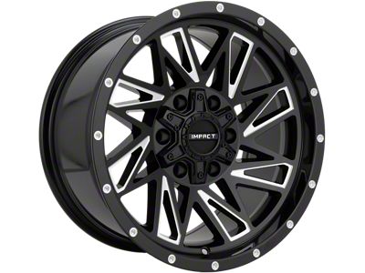 Impact Wheels 814 Gloss Black Milled 6-Lug Wheel; 17x9; 0mm Offset (21-25 Bronco, Excluding Raptor)