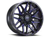 Impact Wheels 819 Gloss Black and Blue Milled 6-Lug Wheel; 18x9; -12mm Offset (24-25 Tacoma)