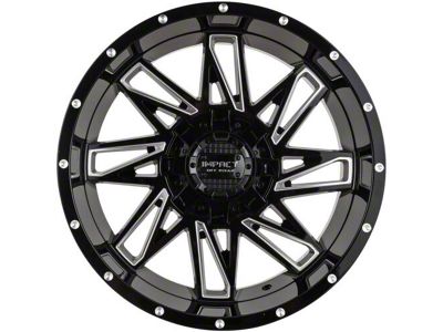 Impact Wheels 814 Gloss Black Milled 6-Lug Wheel; 20x10; -12mm Offset (25-26 4Runner)