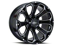 Impact Wheels 817 Gloss Black Milled 6-Lug Wheel; 20x10; -12mm Offset (25-26 4Runner)