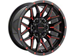 Impact Wheels 819 Gloss Black and Red Milled 6-Lug Wheel; 17x9; 0mm Offset (21-26 Bronco, Excluding Raptor)