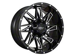 Impact Wheels 814 Gloss Black Milled Wheel; 17x9; -12mm Offset (20-25 Jeep Gladiator JT)