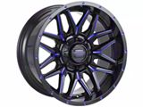 Impact Wheels 819 Gloss Black and Blue Milled Wheel; 17x9; 0mm Offset (20-26 Jeep Gladiator JT)