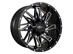 Impact Wheels 814 Gloss Black Milled Wheel; 17x9; -12mm Offset (18-25 Jeep Wrangler JL)