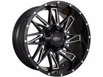 Impact Wheels 814 Gloss Black Milled Wheel; 17x9; -12mm Offset (18-26 Jeep Wrangler JL)