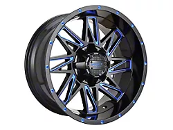 Impact Wheels 814 Gloss Black and Blue Milled Wheel; 17x9; -12mm Offset (07-18 Jeep Wrangler JK)