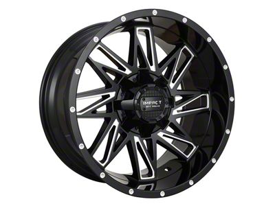 Impact Wheels 814 Gloss Black Milled Wheel; 17x9; -12mm Offset (07-18 Jeep Wrangler JK)