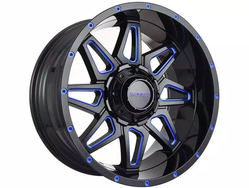 Xd Rims Blue Impact Wheels Titan XD 807 Gloss Black and Blue Milled 6-Lug Wheel ...