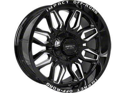 Impact Wheels 827 Gloss Black Milled 6-Lug Wheel; 20x10; -12mm Offset (16-24 Titan XD)