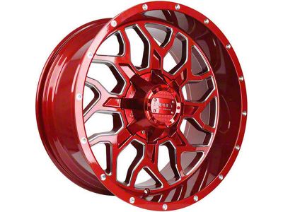 Impact Wheels 813 Red Milled 6-Lug Wheel; 20x10; -12mm Offset (22-25 Tundra)