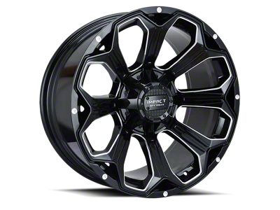 Impact Wheels 817 Gloss Black Milled 6-Lug Wheel; 20x10; -12mm Offset (22-25 Tundra)