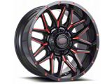 Impact Wheels 819 Gloss Black and Red Milled 6-Lug Wheel; 20x10; -12mm Offset (22-25 Tundra)